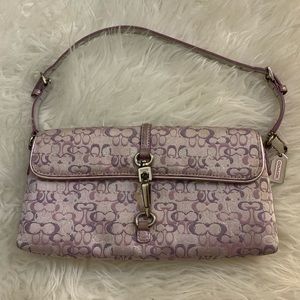 Coach Lavender Lurex Adjustable Shoulder Bag